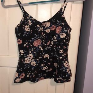 Black floral tank top! Super soft material!